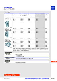 Thumbnail of document Data Sheet Conduit Seals Series EYS EN 20198